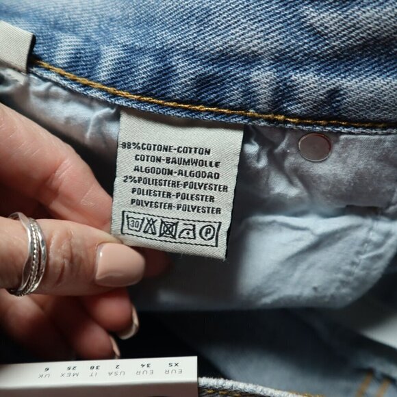 NEW Q2 Tie Ankle Jeans Womens Zip Fly Light Wash Tapered Leg Bohemian Casual - Picture 6 of 8